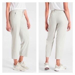 NWT Athleta Tribecca Utility Crop Pant Size 14 Travel Stretch Beige UPF 50+